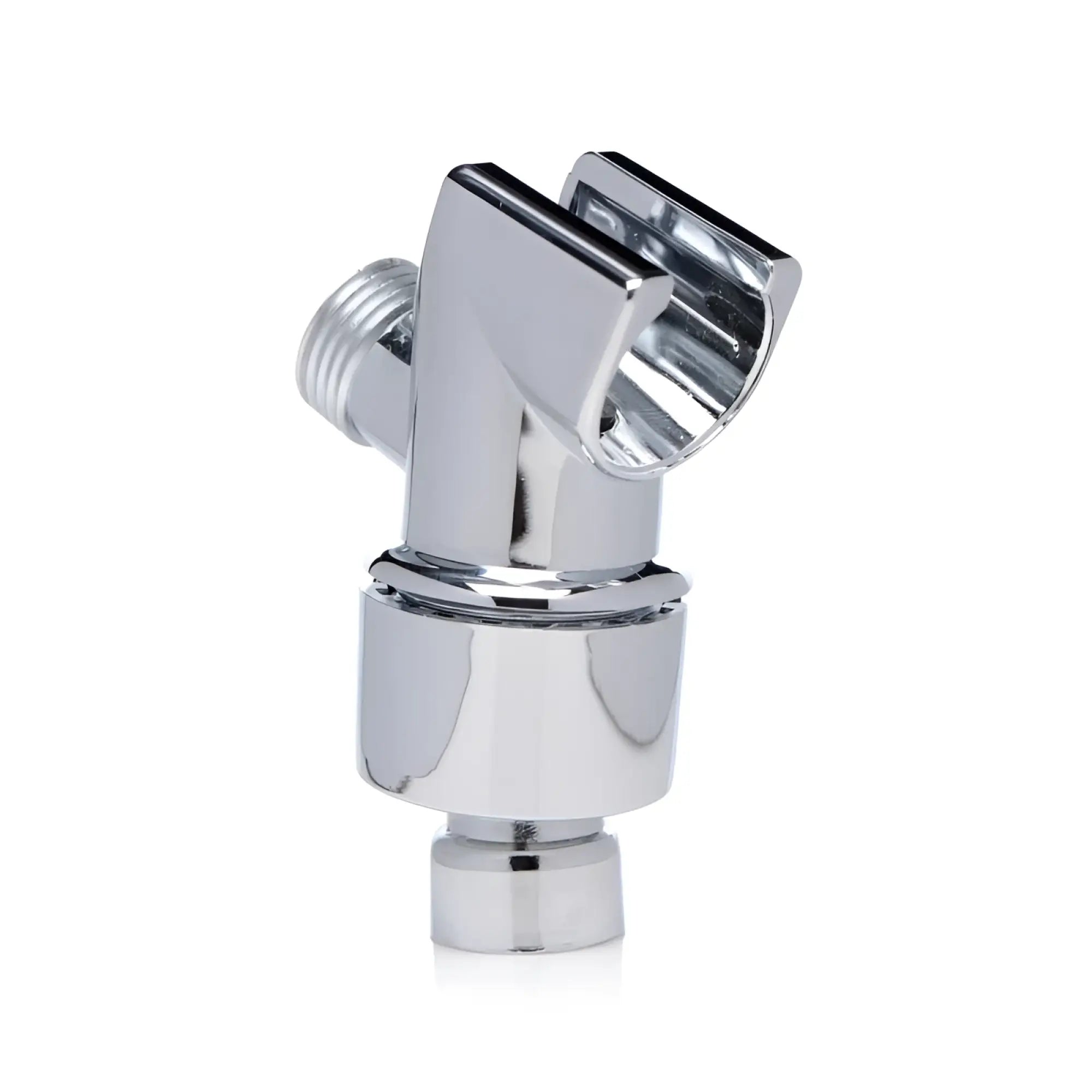 Cleanstream discreet shower enema set with chrome finished angular shower arm and integrated curved handheld bracket