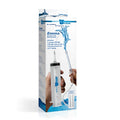 CleanStream enema syringe with attachments clear plastic black cap blue branding in white box with water splash graphics