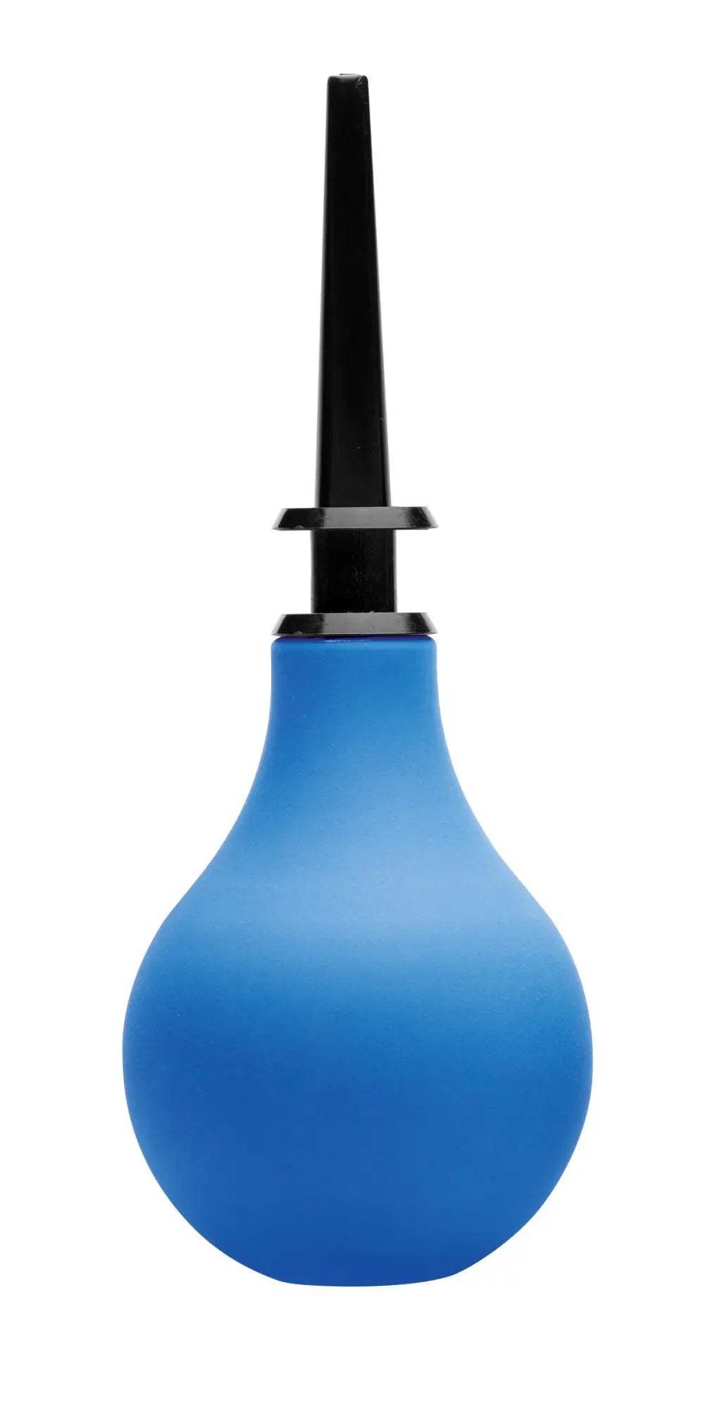 Blue rubber bulb with black plastic nozzle and handle for cleanstream premium one way valve anal douche set