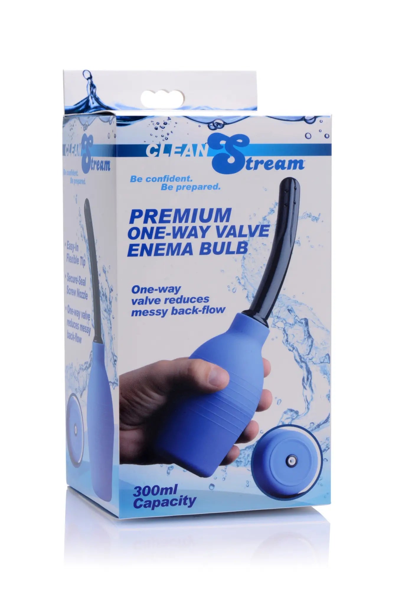 Blue cleanstream premium one way valve enema bulb with 300ml capacity for effective personal cleansing