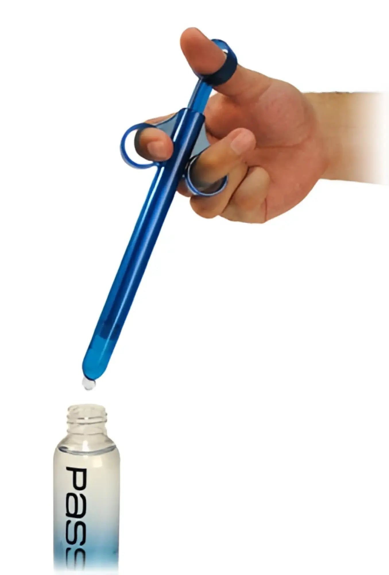 Cleanstream one shot launcher blue plastic dropper with transparent bulb and black rubber rings for precise liquid dispensing