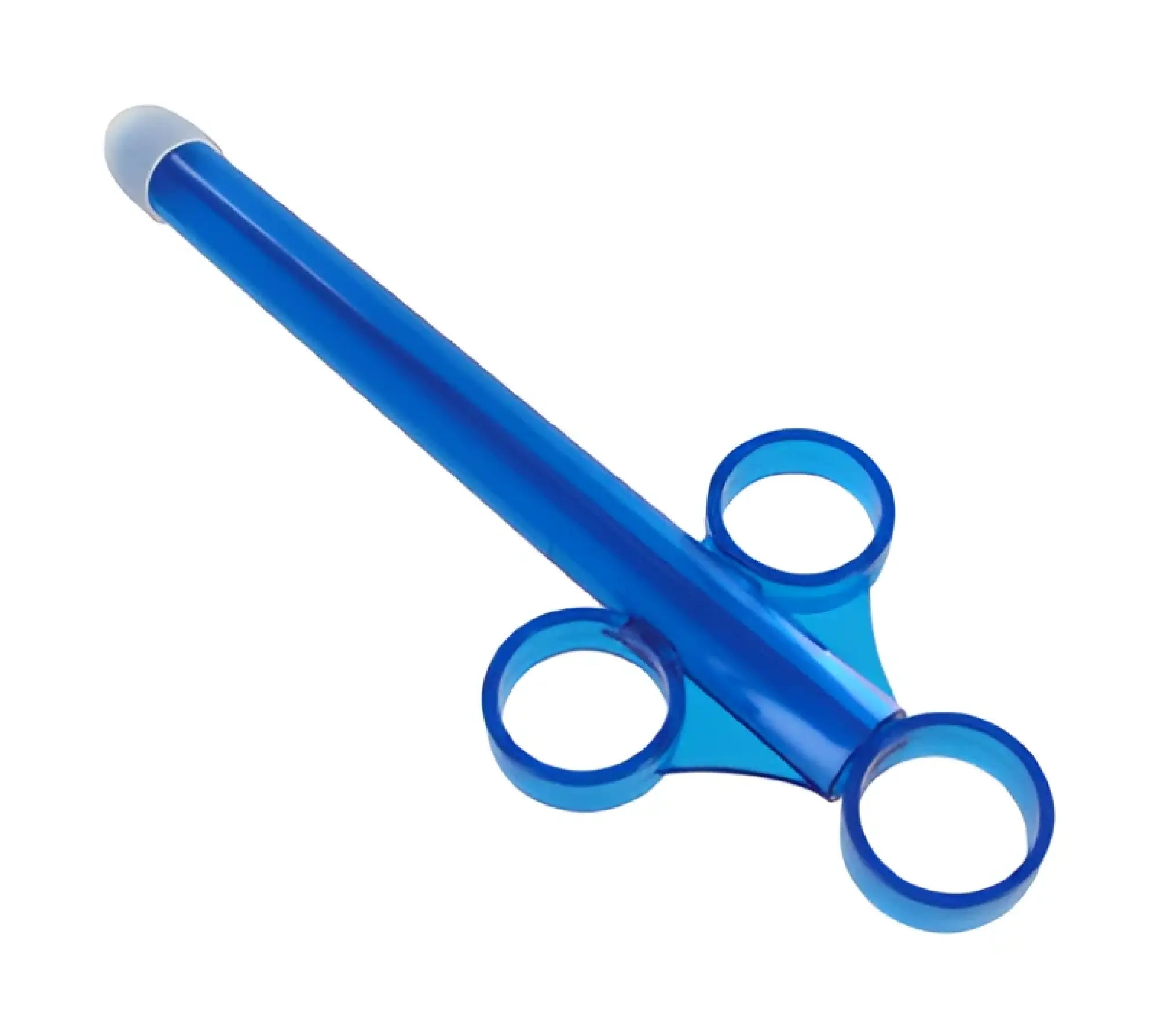 Blue plastic CleanStream One Shot Launcher nail cleaner with three finger loops and a white tip for precise cleaning