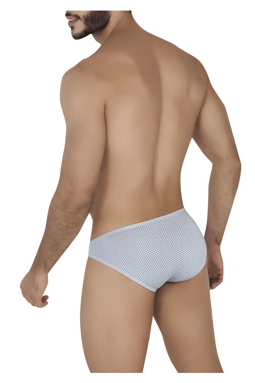Clever 0535-1 kroma bikini light gray mesh briefs with a subtle textured pattern showing the front side