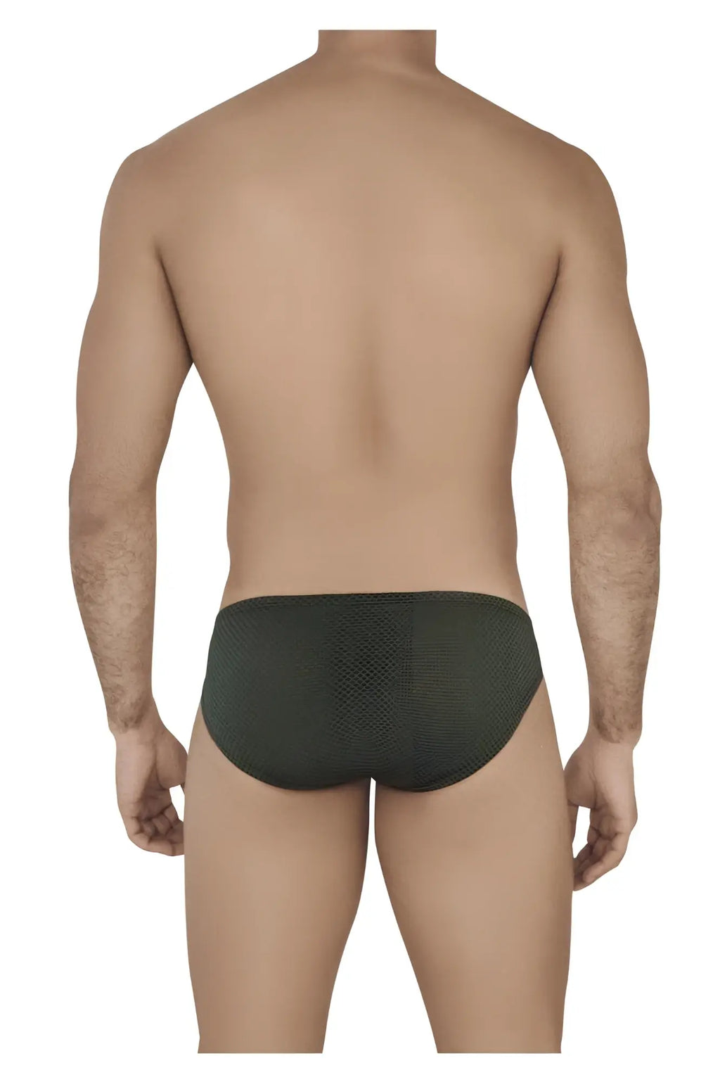 Dark green mesh briefs clever 0535-1 kroma bikini style showing front side with breathable fabric design