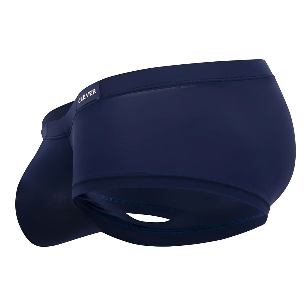 Navy blue clever 0872 latin trunks swim trunks with smooth form-fitting design and elastic waistband