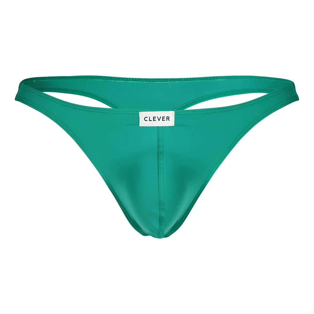 Clever 100007 3pk Australian Latin thongs in teal made of smooth stretchy fabric with a sleek minimalist design