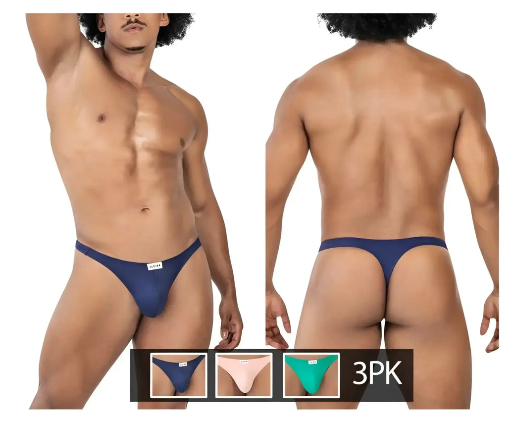 Navy blue clever 100007 thong with small white label front from australian latin 3pk thongs green pink blue set