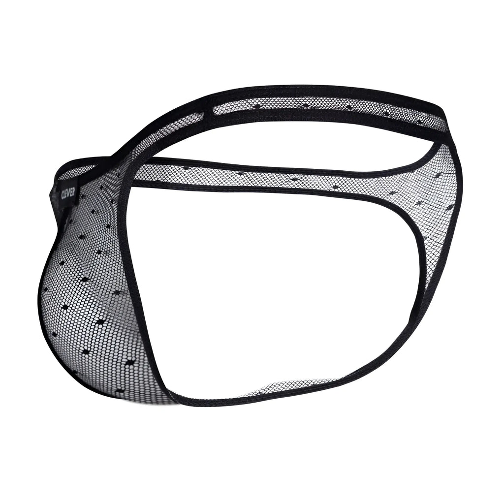 Black mesh thong from clever 100008 3pk australian latin thongs with subtle dotted pattern and reinforced elastic edges