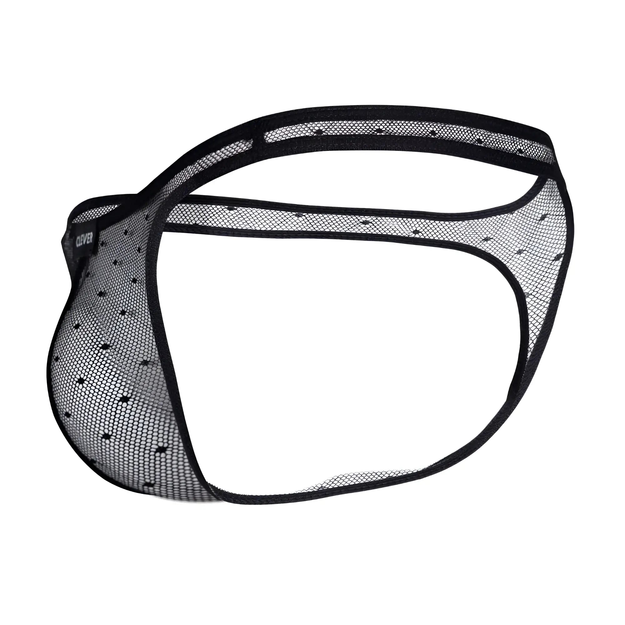 Black mesh thong from clever 100008 3pk australian latin thongs with subtle dotted pattern and reinforced elastic edges
