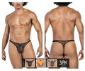 Black sheer mesh thong with dotted pattern and elastic trim from clever 100008 australian latin thongs pack