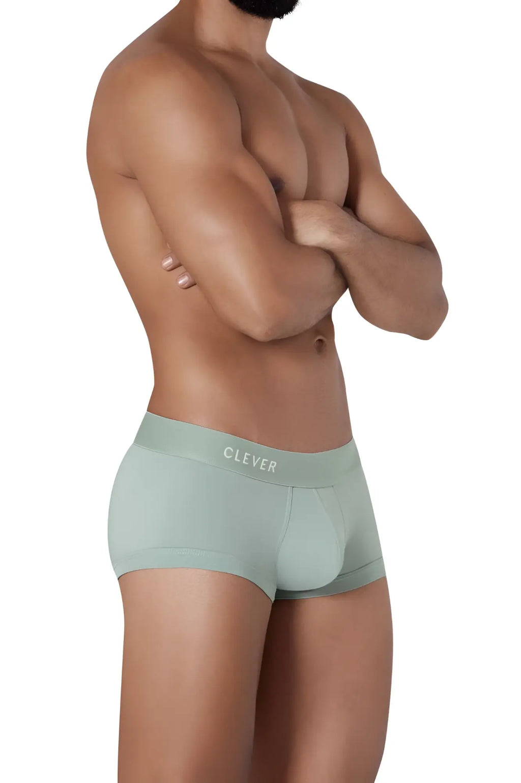 Clever 1306 Tribe trunks in mint green with smooth form-fitting fabric and subtle waistband branding