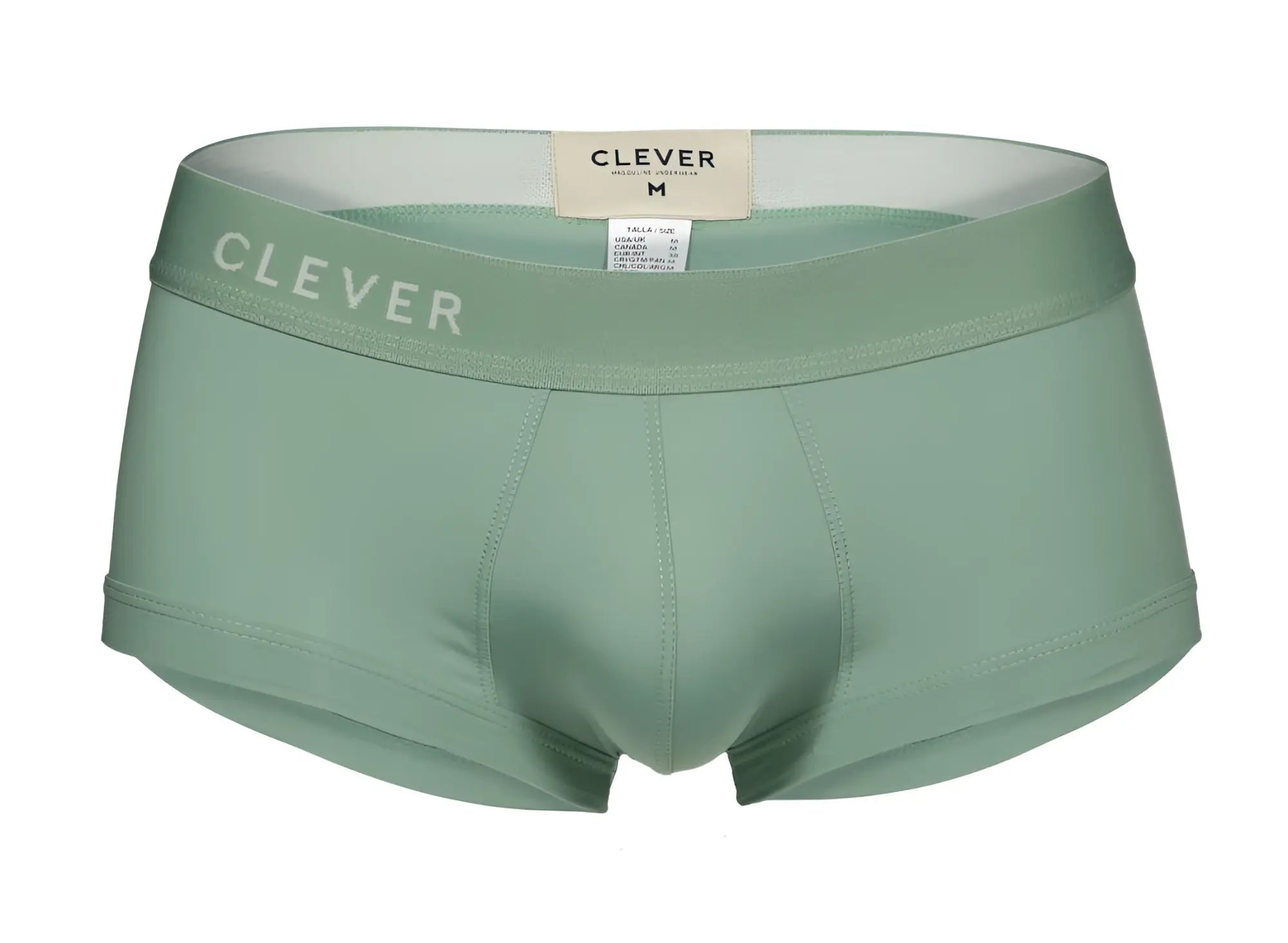Mint green clever 1306 tribe trunks brief with soft smooth fabric and subtle white branding on the waistband