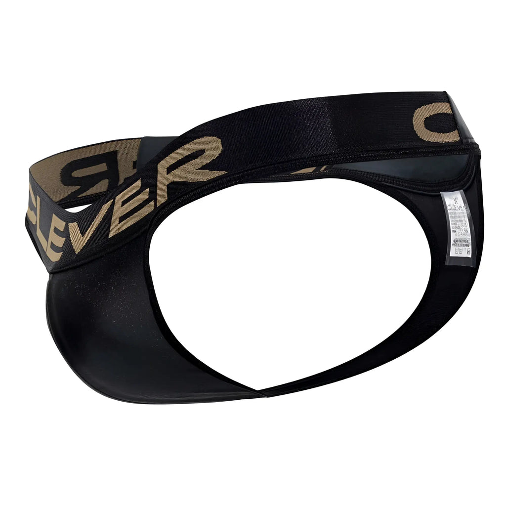 Black and gold clever 1410 earth thongs men’s briefs with sleek form-fitting design and breathable fabric
