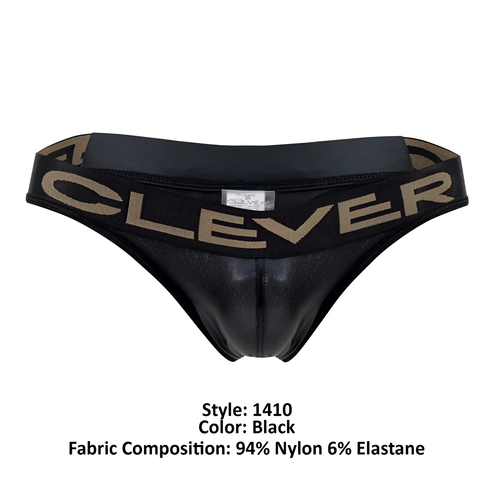 Black leather-like clever 1410 earth thongs with tan logo band for comfortable stylish wear