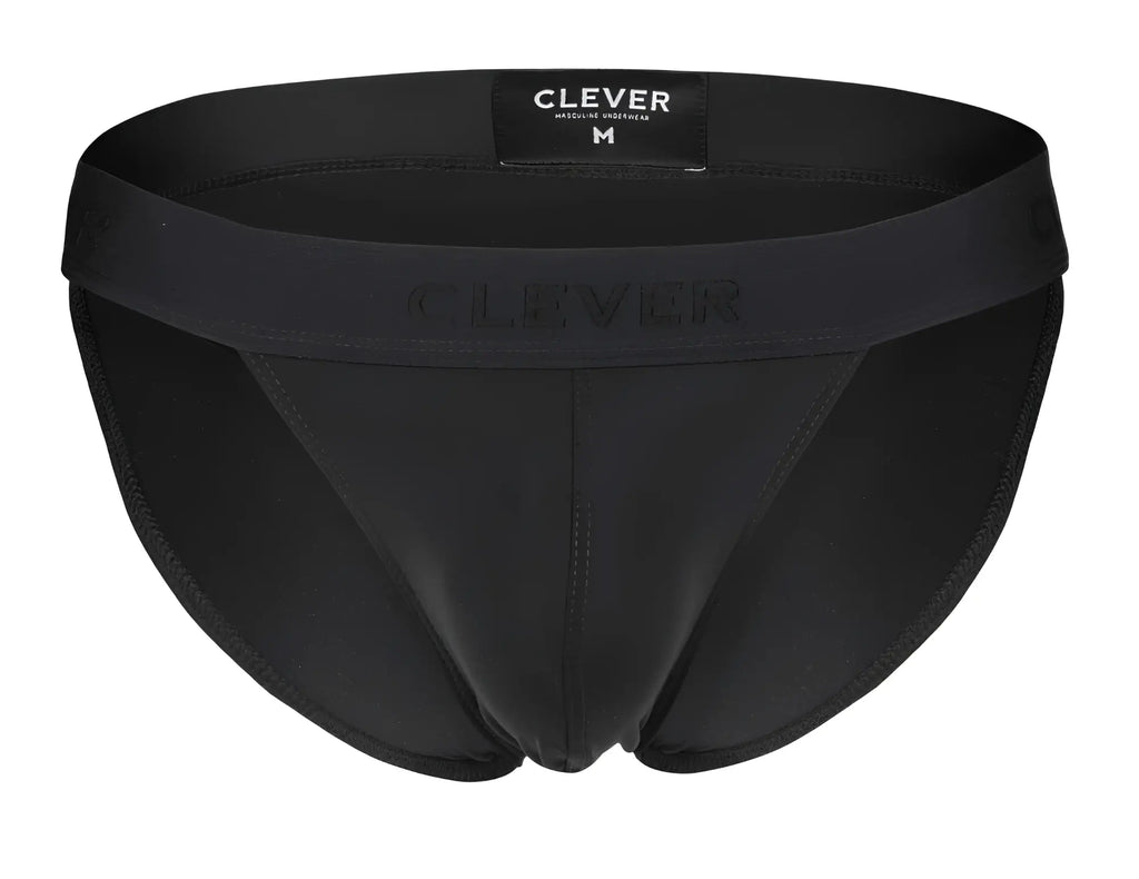 Clever 1627 deseo bikini black briefs with sleek form fitting design and subtle waistband branding for men