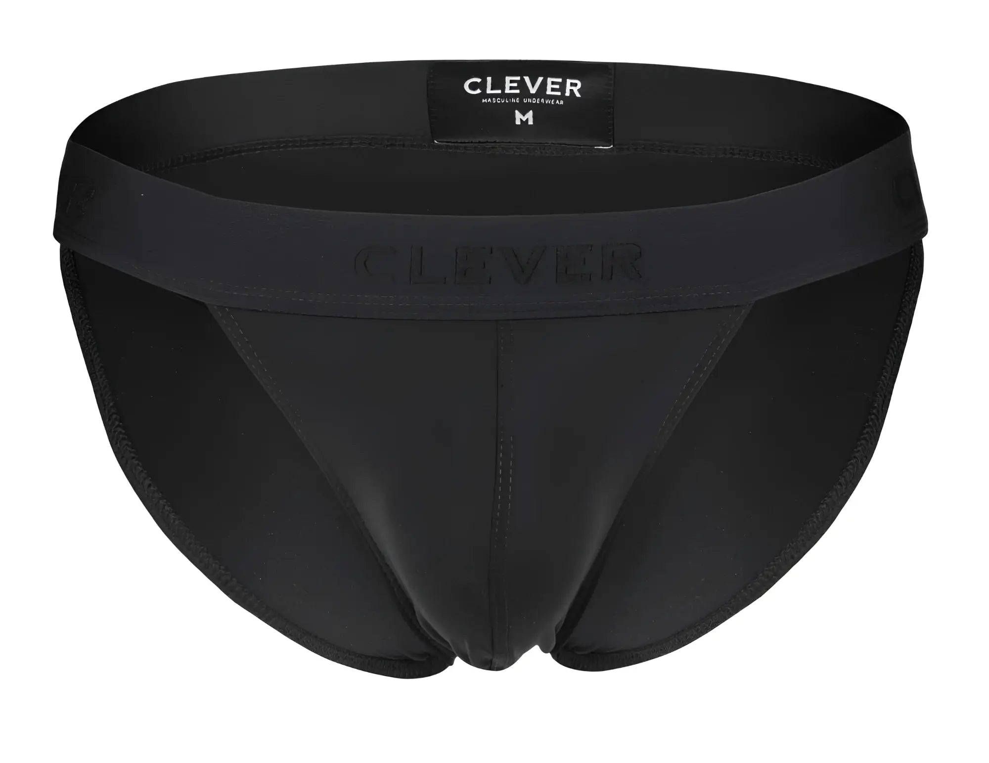 Clever 1627 deseo bikini black briefs with sleek form fitting design and subtle waistband branding for men