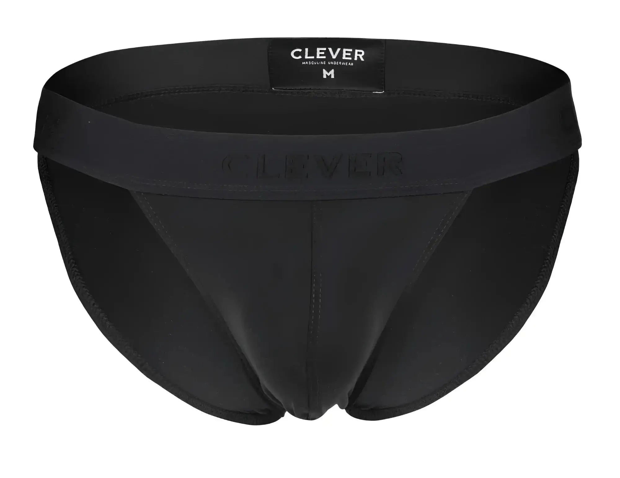 Clever 1627 deseo bikini black briefs with sleek form fitting design and subtle waistband branding for men