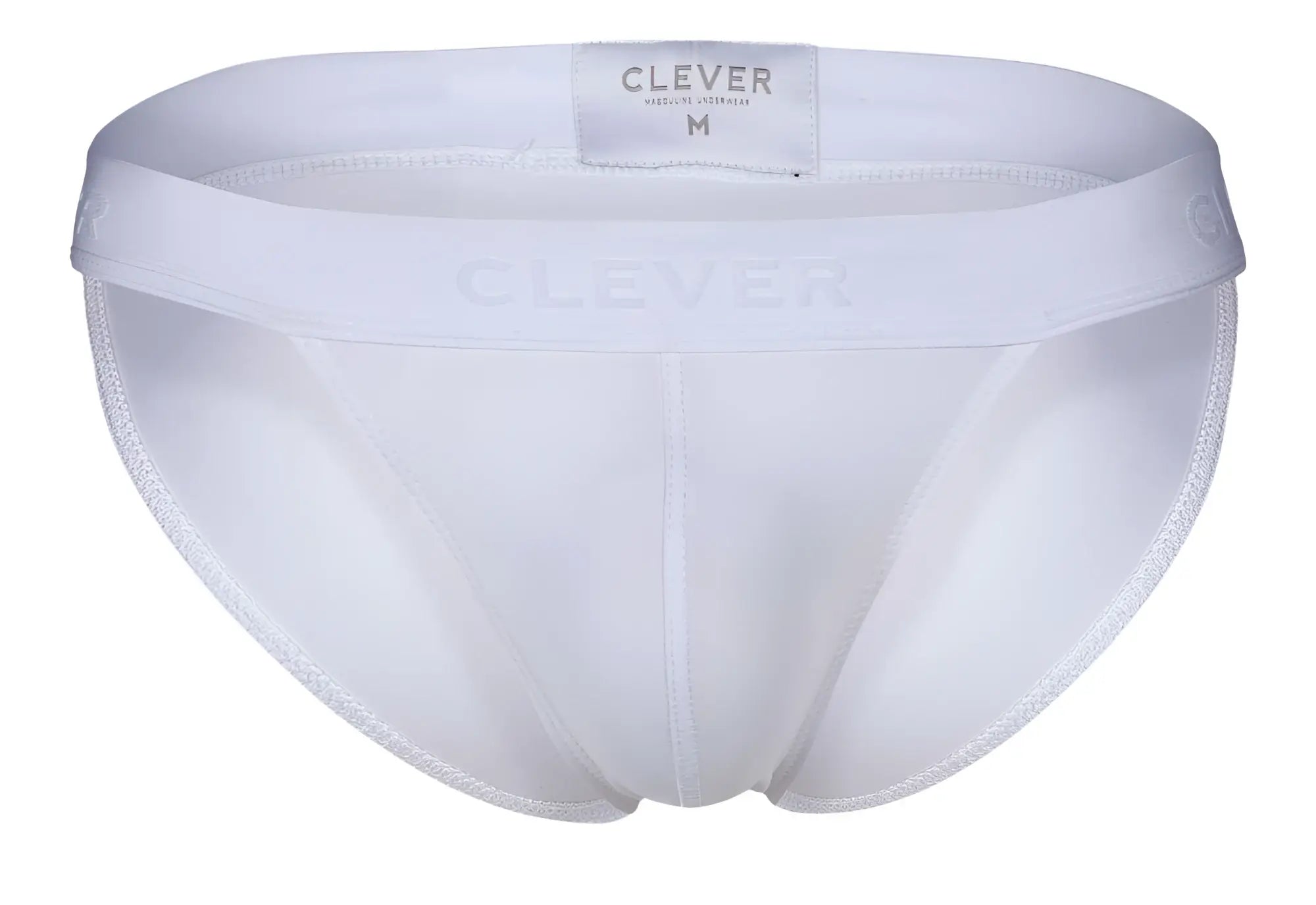 White men’s briefs clever 1627 deseo bikini in soft seamless fabric with subtle clever branding on the waistband