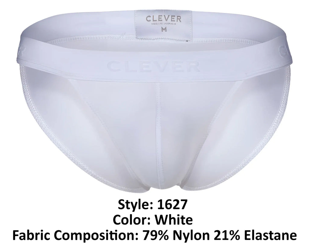 White clever 1627 deseo bikini briefs made from nylon and elastane blend in white color for men