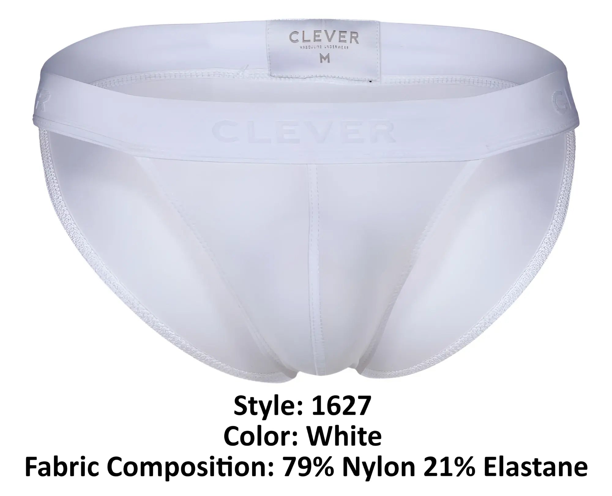 White clever 1627 deseo bikini briefs made from nylon and elastane blend in white color for men