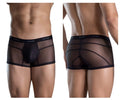 Clever 1673 legend trunks black sheer mesh briefs with solid inner panel and elastic waistband branded clever