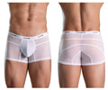Transparent white clever 1673 legend trunks boxer briefs with supportive pouch and reinforced seams in white