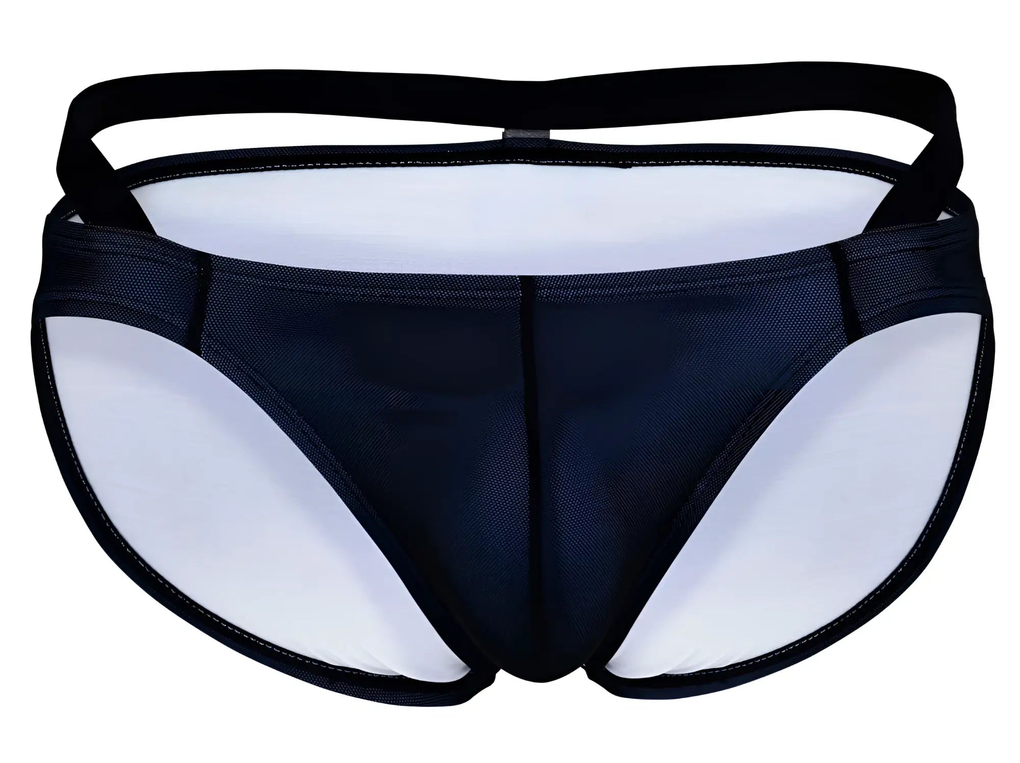 Black and white mesh briefs clever 1675 eroticism bikini with supportive contoured design in blue color