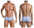 Light blue cotton clever 1683 imagination briefs with subtle logo on waistband front view