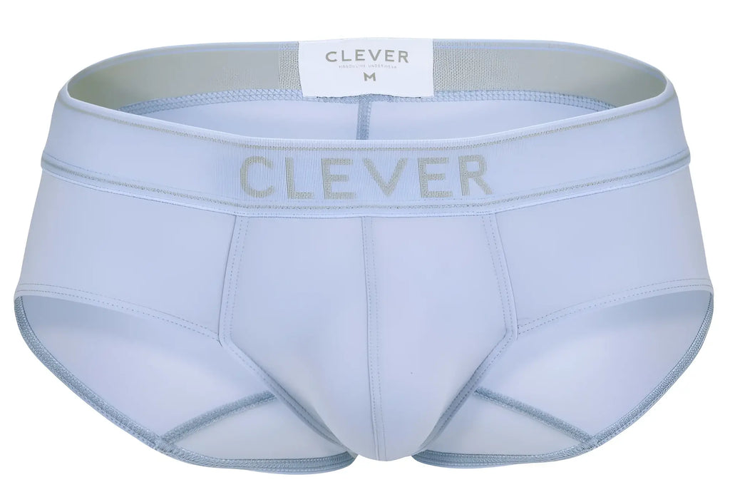 Light blue clever 1683 imagination briefs with branded waistband and white size m label for men