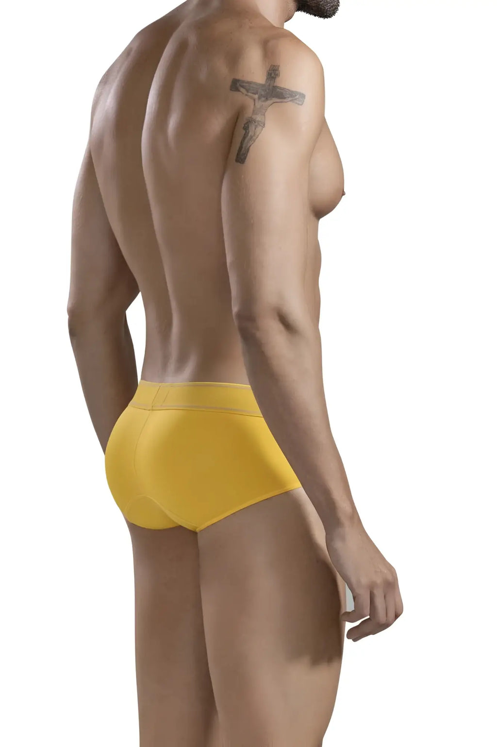 Bright yellow clever 1683 imagination briefs with smooth form fitting design for comfortable everyday wear