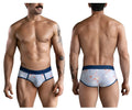 Light blue clever 1724 coney briefs with playful cartoon rabbit pattern and navy blue trim for men