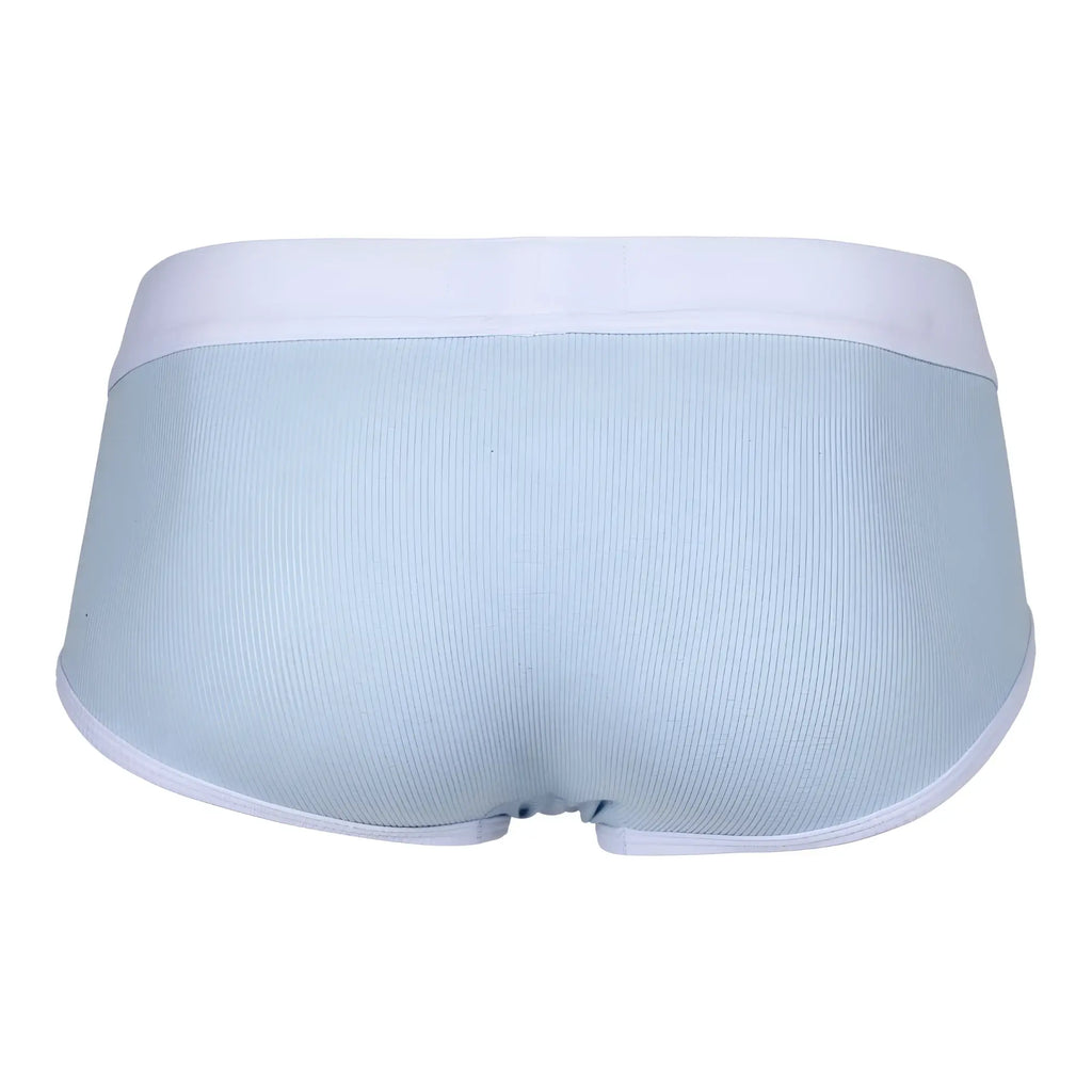 Light blue ribbed briefs with white elastic waistband and trim from clever 1733 colors briefs color blue collection