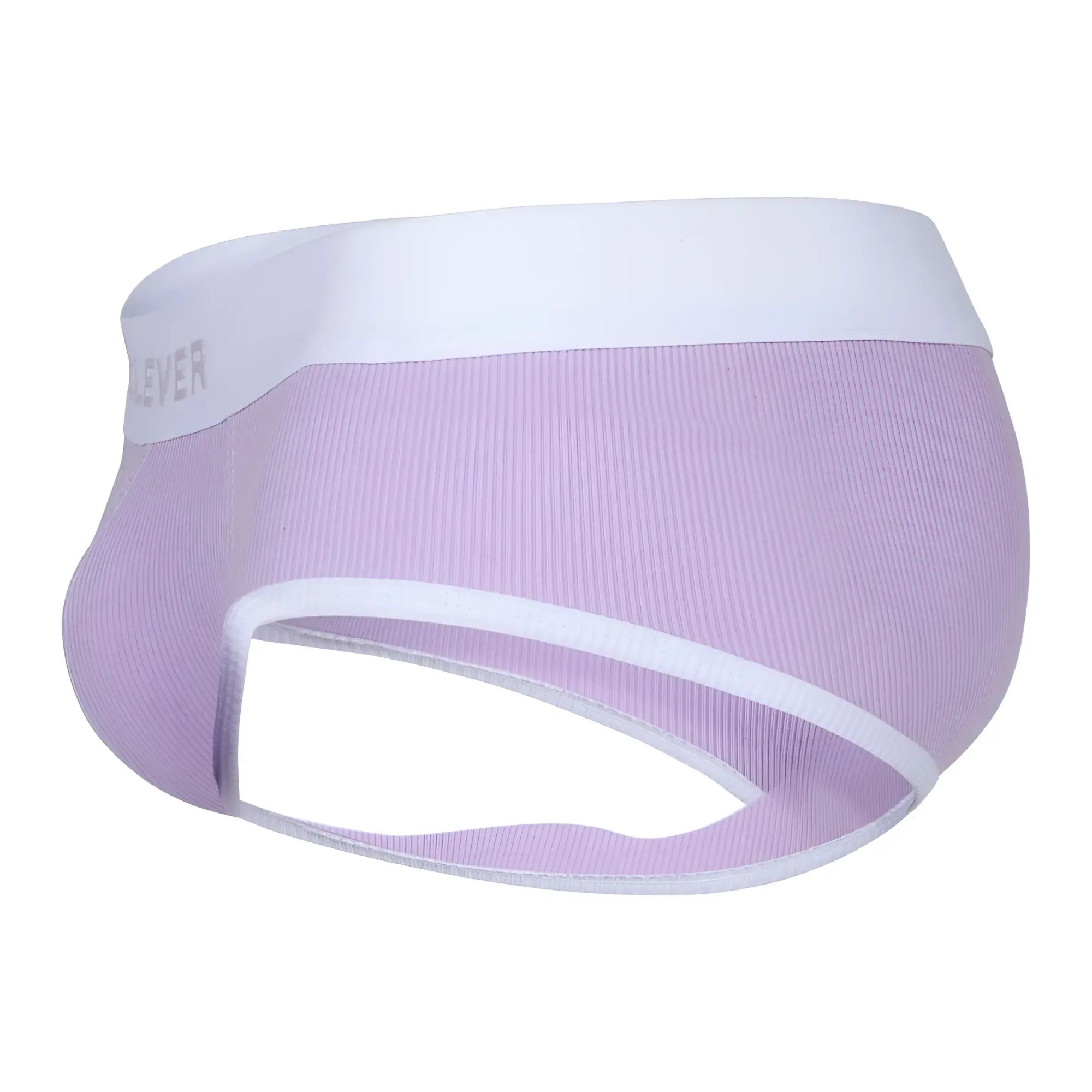 Lavender ribbed mesh briefs with white elastic waistband and trim from clever 1733 colors briefs lilac collection