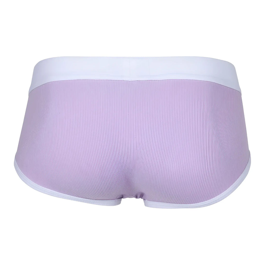 Lavender clever 1733 colors ribbed briefs with white elastic waistband and trim in lilac color