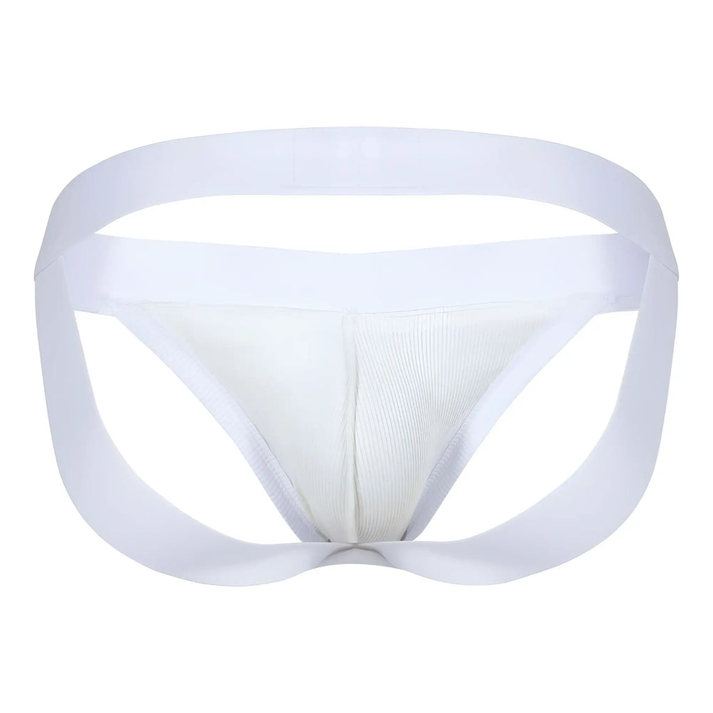 White clever 1734 colors jockstrap with smooth seamless design and supportive waistband in beige color