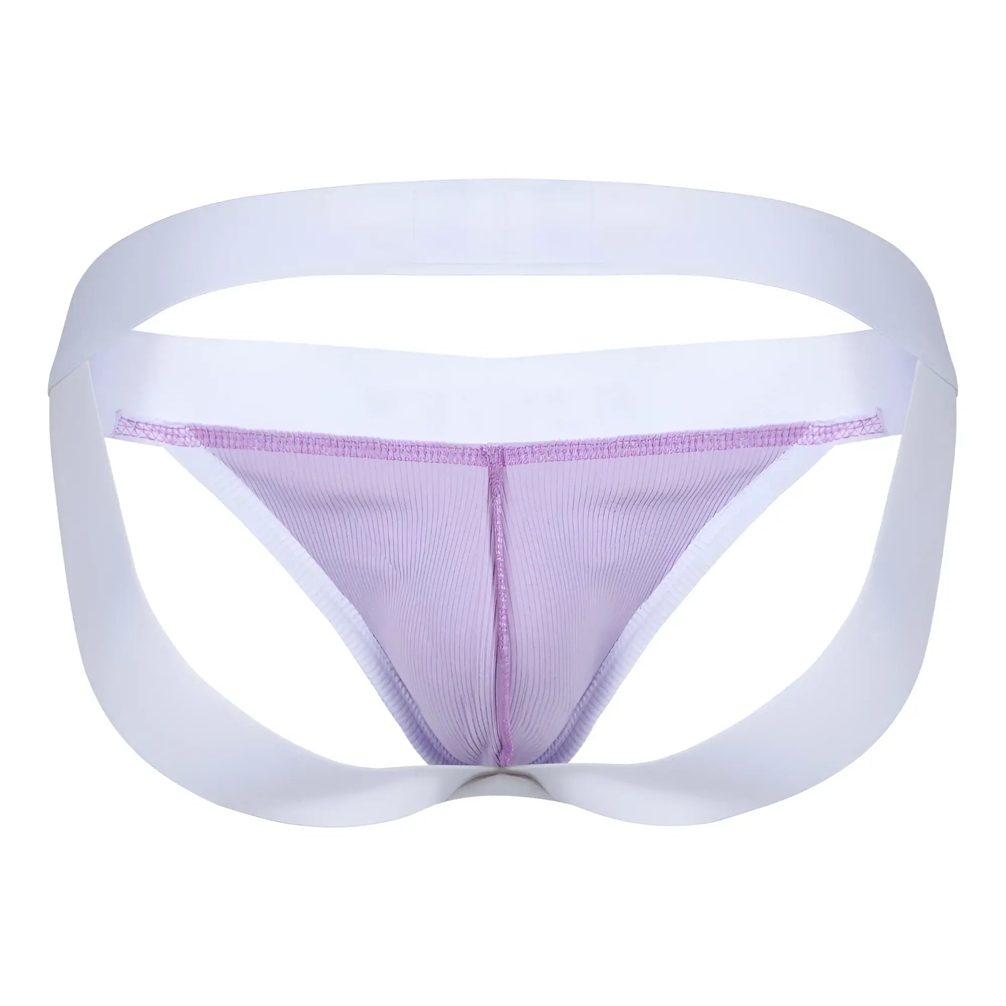 White and lavender clever 1734 colors jockstrap lilac mesh briefs with a supportive contoured design