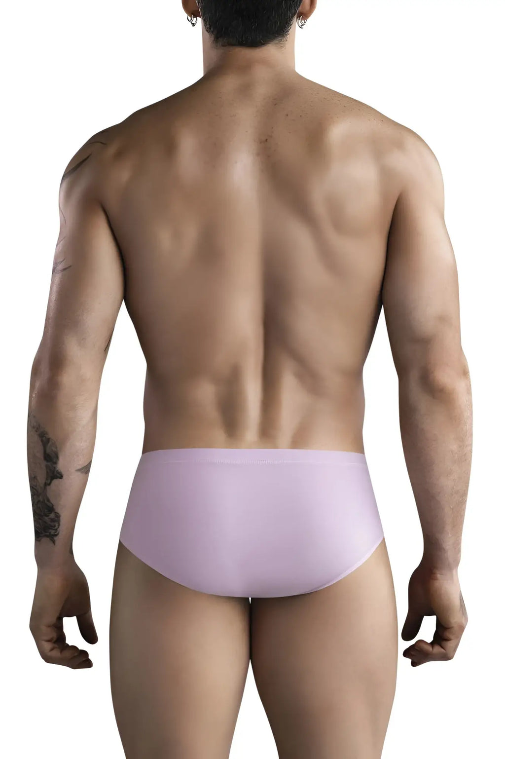 A sleek lavender clever 1744 spring brief with smooth fabric finish in light pink color