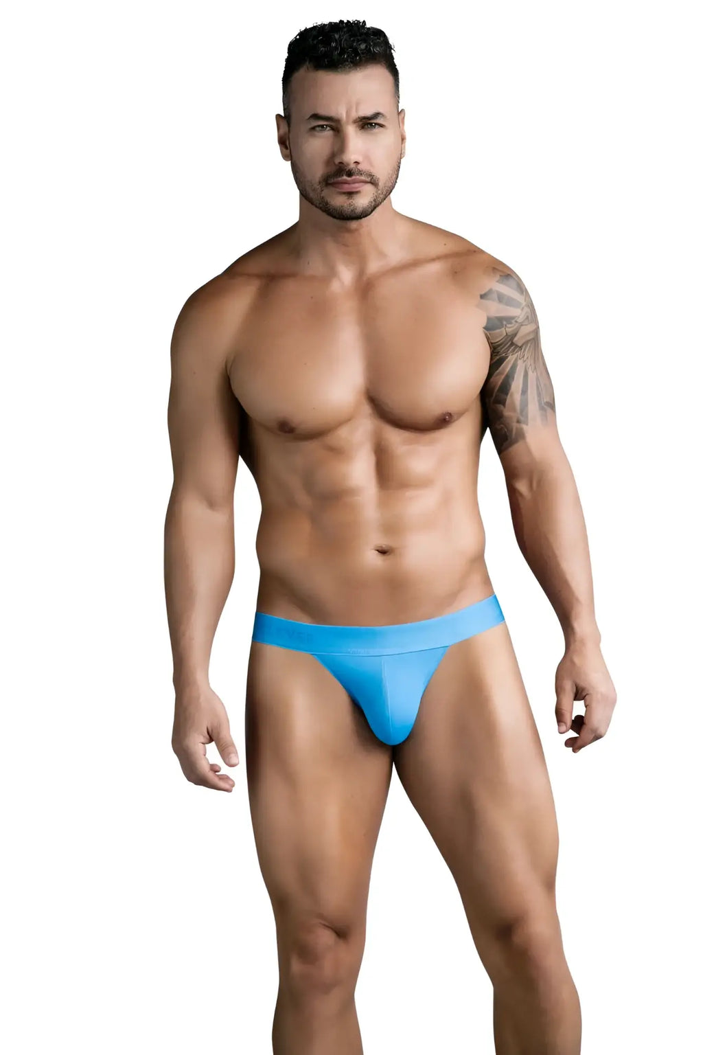 Bright blue clever 1749 eco bikini men’s briefs with smooth stretchy fabric and form fitting design