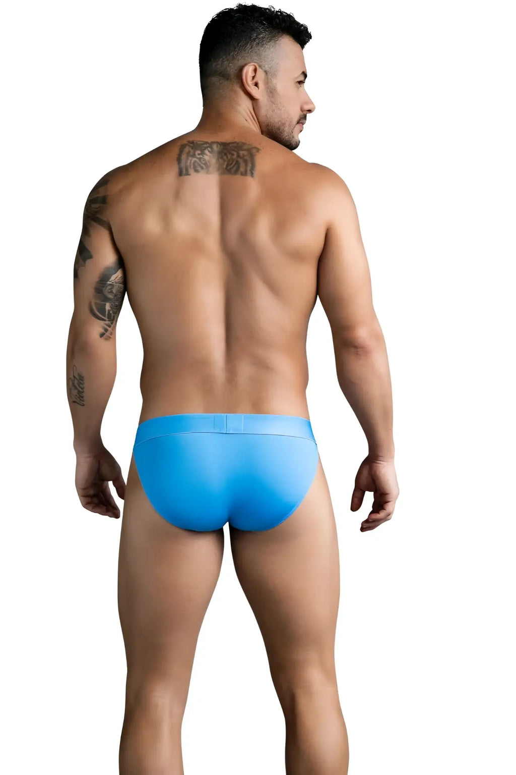 Bright blue smooth textured eco bikini swim trunks clever 1749 ideal for swimming and beachwear