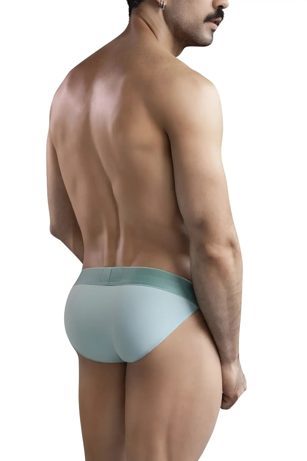 Light blue men’s briefs with matching elastic waistband from Clever 1749 eco bikini color green collection