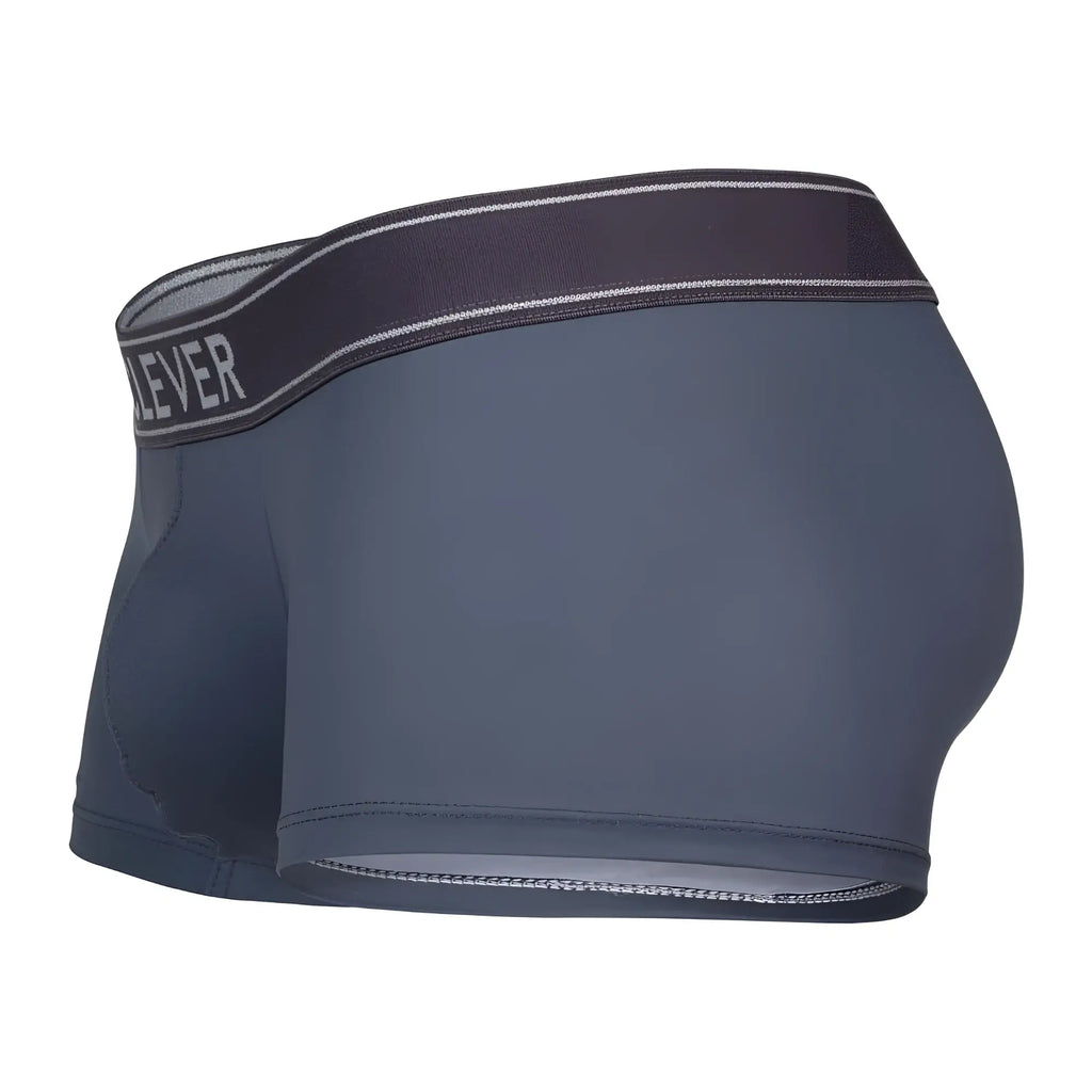 Dark gray clever 1751 craftiness trunks boxer briefs with form-fitting design and lever branded elastic waistband