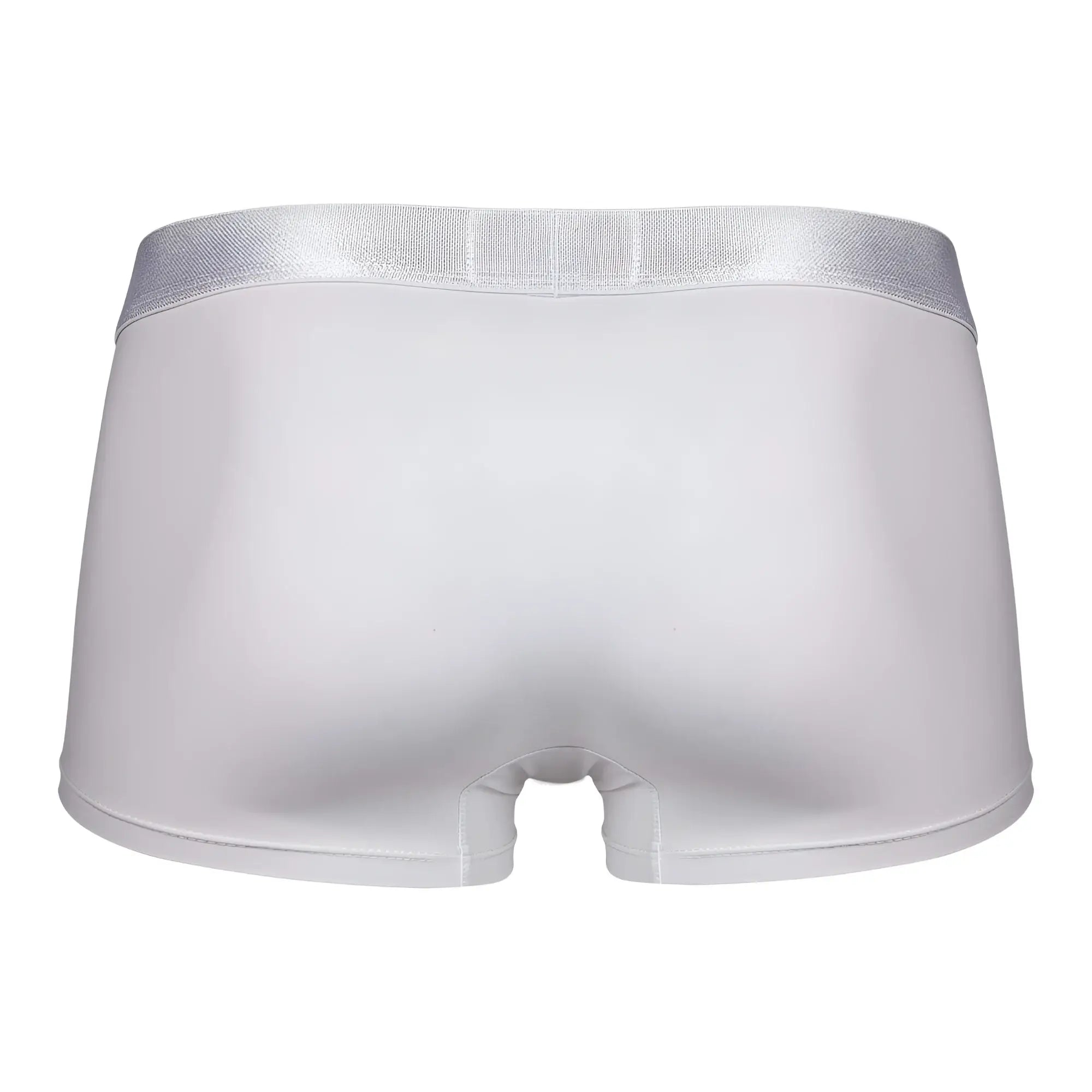 White clever 1752 victor trunks boxer briefs with a shiny silver waistband for comfortable everyday wear