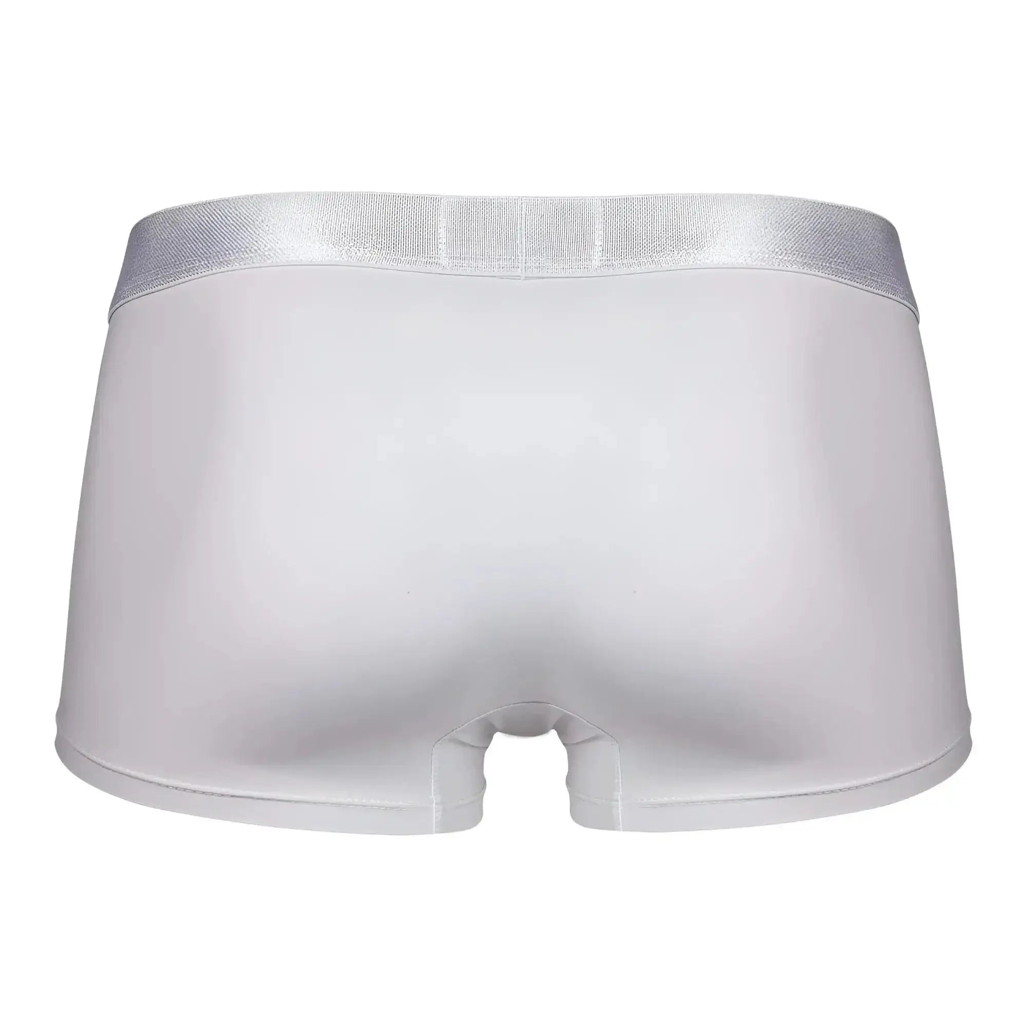 White clever 1752 victor trunks boxer briefs with a shiny silver waistband for comfortable everyday wear