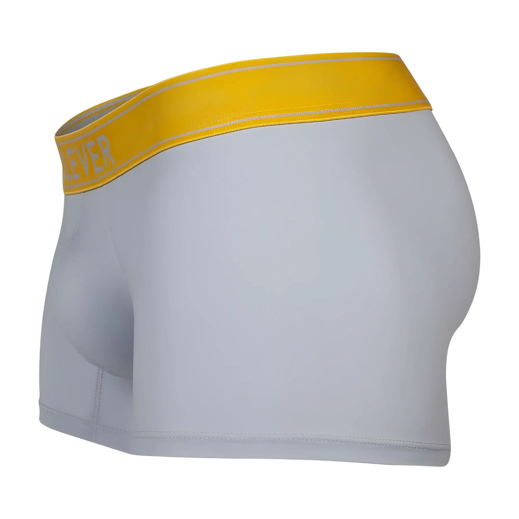 Light gray clever 1755 diseno boxer briefs with bright yellow ever waistband for comfortable everyday wear