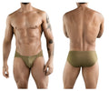 Olive green clever 1775 optimo briefs with smooth form-fitting fabric and subtle waistband detail for athletic use