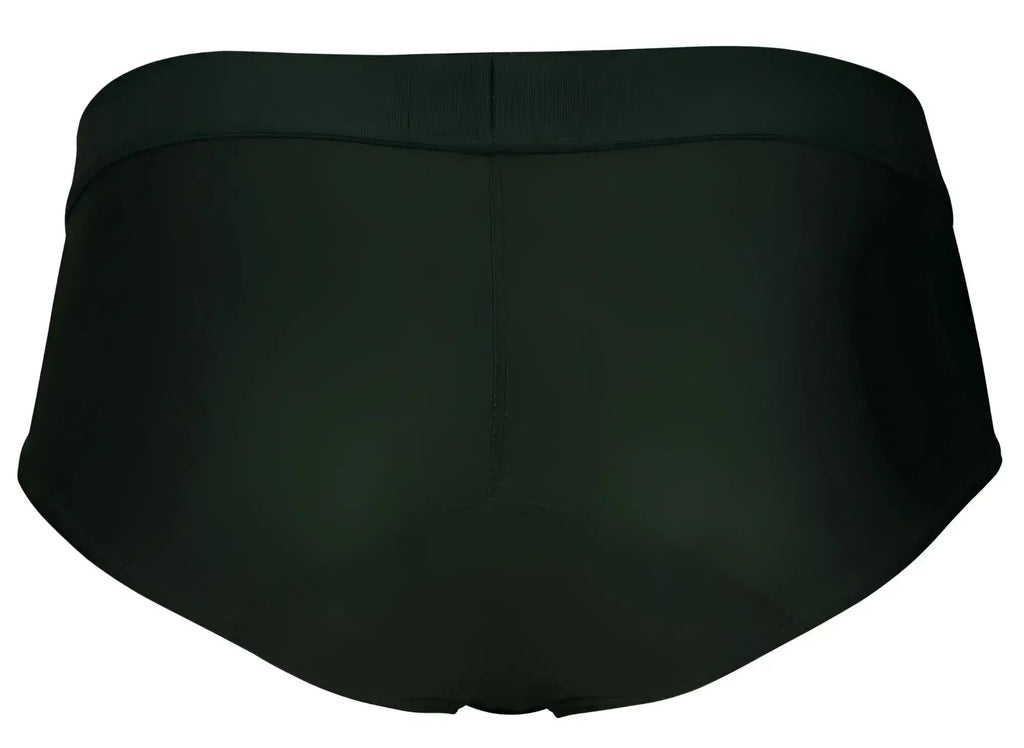 Dark green clever 1776 venecia briefs with smooth seamless fabric and contoured waistband front view