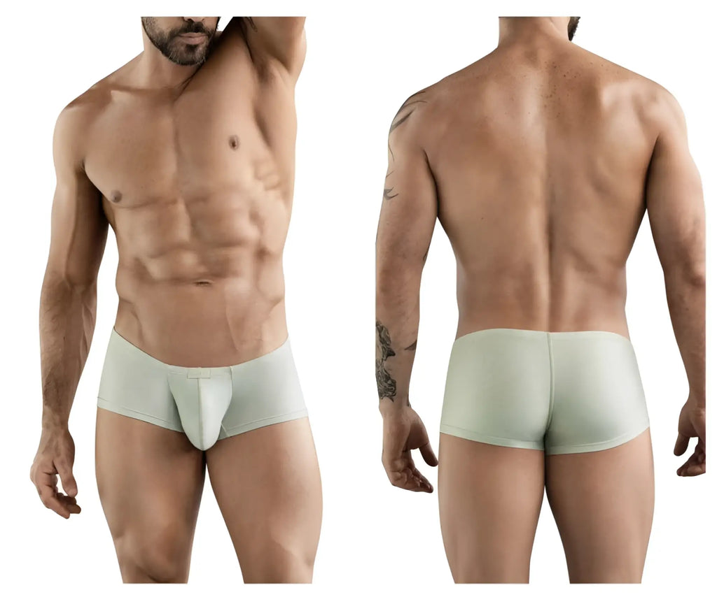 Light green form-fitting clever 1780 maya trunks men’s briefs with central pouch design in beige color