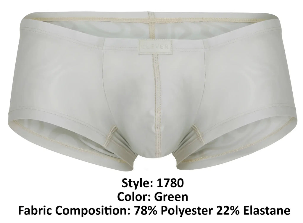 White men’s briefs clever 1780 maya trunks color beige with subtle green tint made of 78 polyester 22 elastane