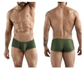 Olive green clever 1780 maya trunks men’s briefs with a smooth, form-fitting design in dark green color