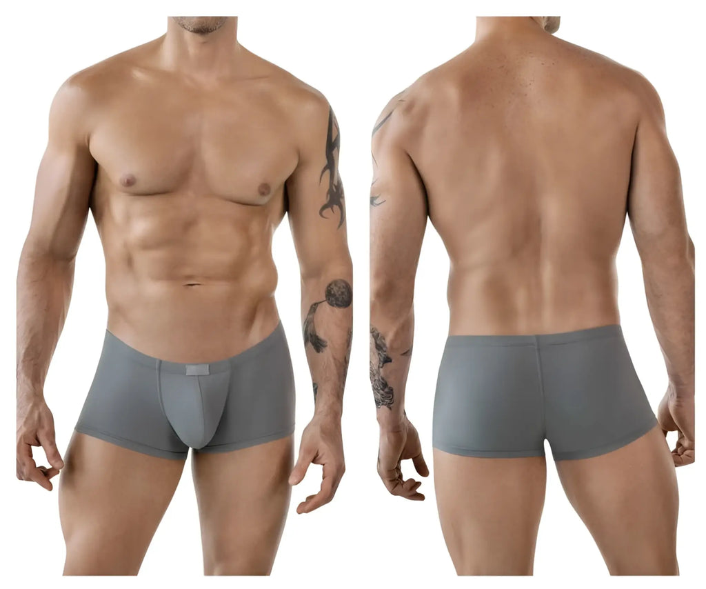 Gray clever 1842 buenavista trunks men’s briefs with contoured design and small front rectangular tab